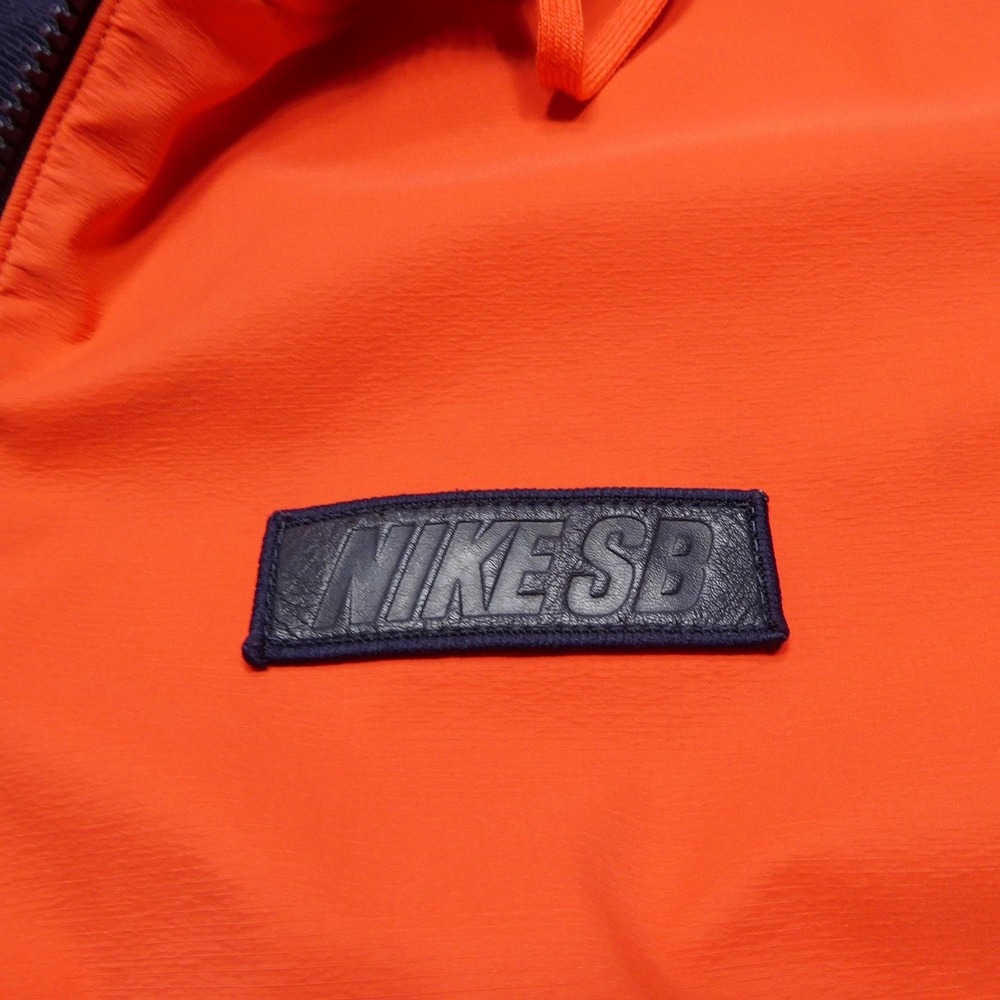 Nike SB Hoodie Mens Large Orange Navy Pullover Anorak Skateboarding Colorblock - Picture 3 of 14